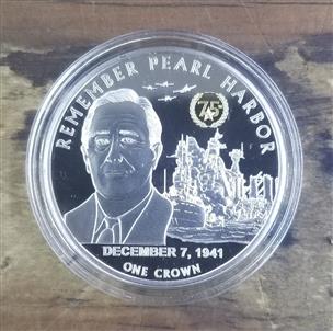 Remember Pearl Harbor 2016 Proof Coin One Crown Tristan da